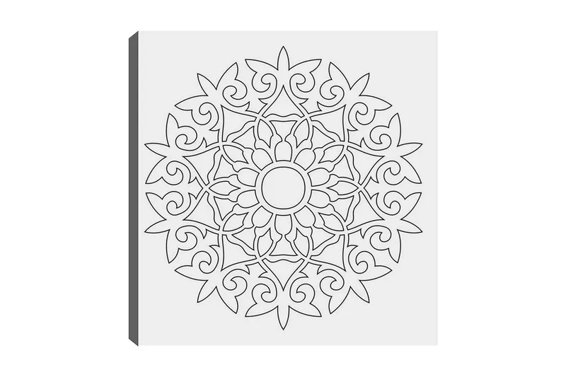 Koristeellinen Canvastaulu 30x30 cm, Valkoinen/Musta