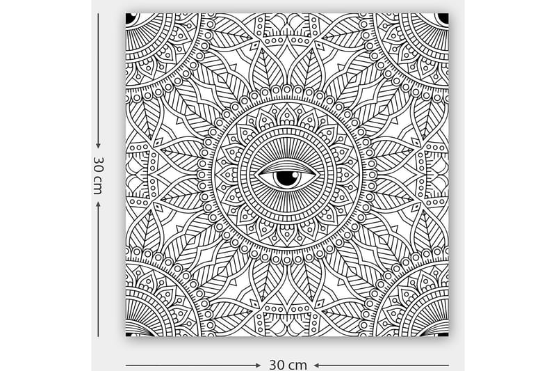 Koristeellinen Canvastaulu 30x30 cm - Valkoinen/Musta - Sisustustuotteet - Taulu & taide - Canvas-taulu