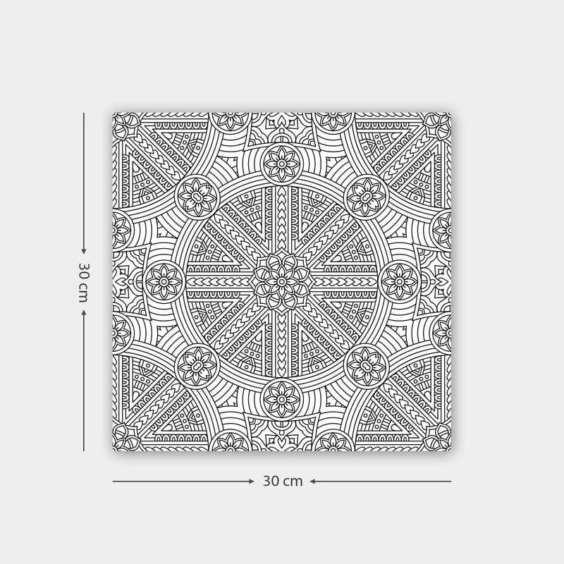 Koristeellinen Canvastaulu 30x30 cm, Valkoinen/Musta