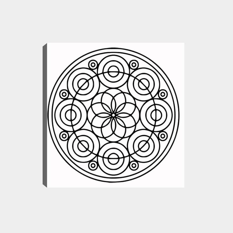 Koristeellinen Canvastaulu 30x30 cm, Valkoinen/Musta