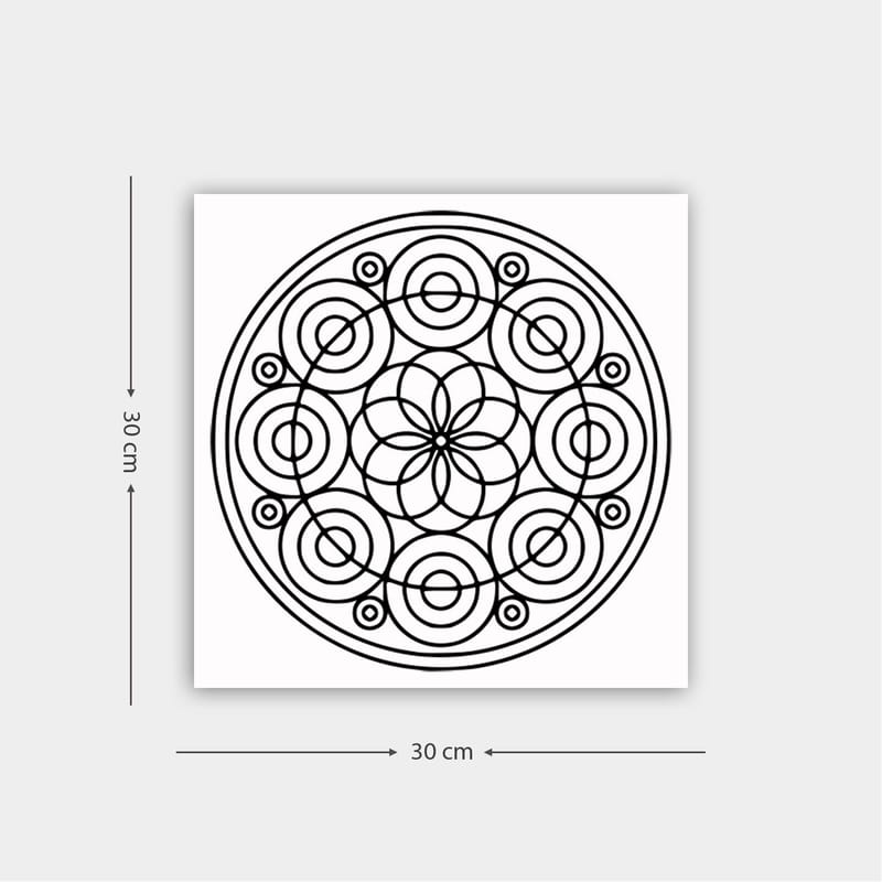 Koristeellinen Canvastaulu 30x30 cm - Valkoinen/Musta - Sisustustuotteet - Taulu & taide - Canvas-taulu