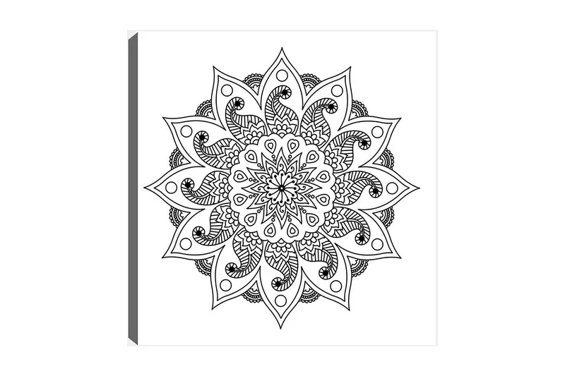 Koristeellinen Canvastaulu 30x30 cm, Valkoinen/Musta