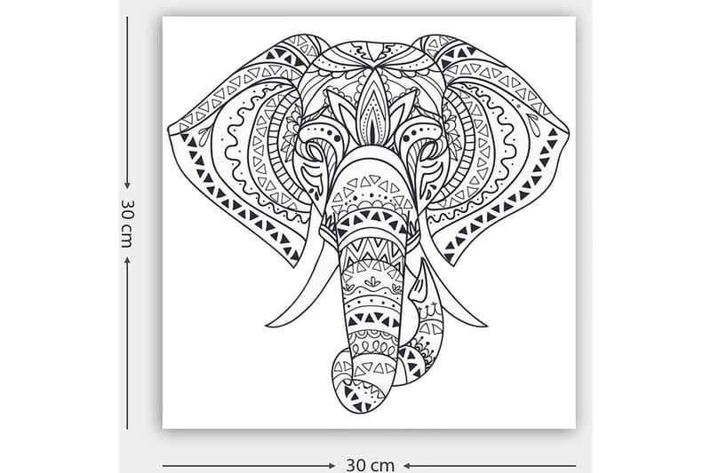 Koristeellinen Canvastaulu 30x30 cm - Valkoinen/Musta - Sisustustuotteet - Taulu & taide - Canvas-taulu