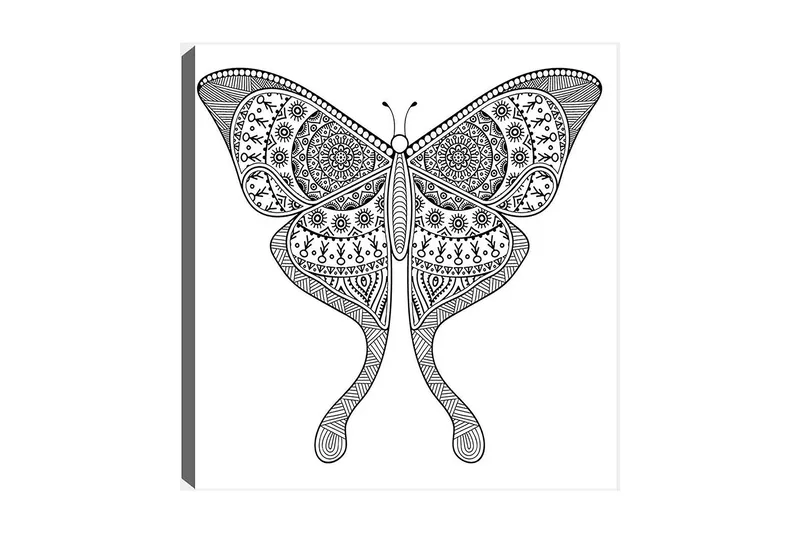 Koristeellinen Canvastaulu 30x30 cm, Valkoinen/Musta