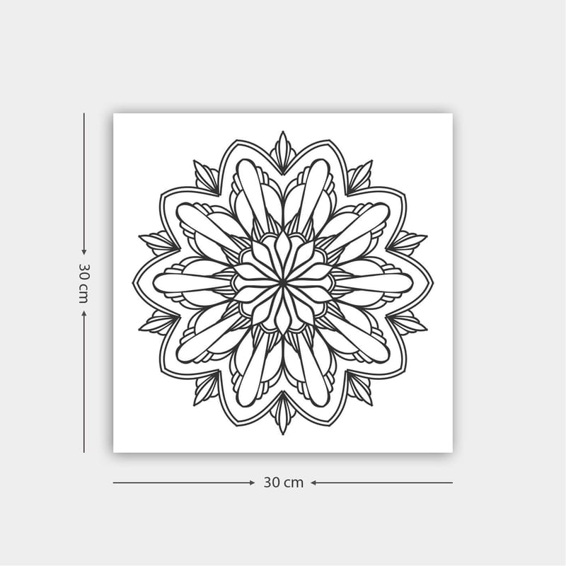 Koristeellinen Canvastaulu 30x30 cm, Valkoinen/Musta