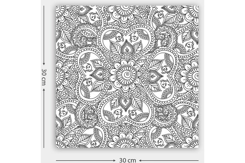 Koristeellinen Canvastaulu 30x30 cm - Valkoinen/Musta - Sisustustuotteet - Taulu & taide - Canvas-taulu
