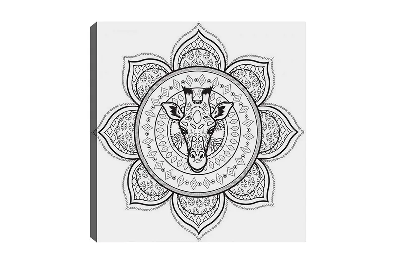 Koristeellinen Canvastaulu 30x30 cm, Valkoinen/Musta