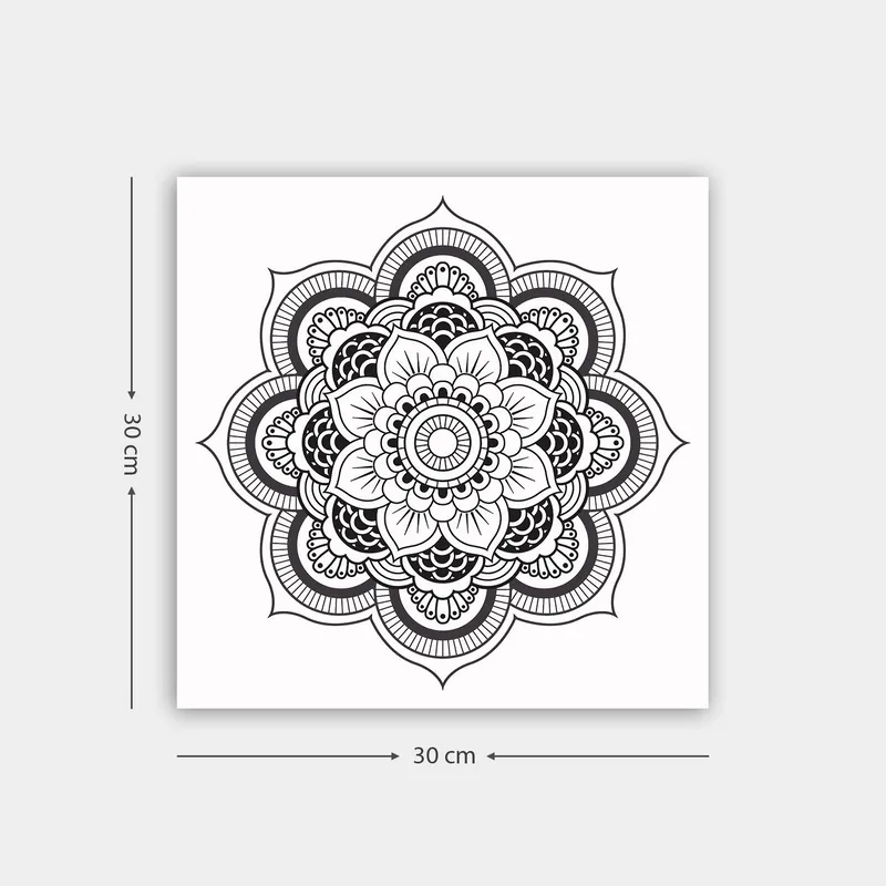 Koristeellinen Canvastaulu 30x30 cm, Valkoinen/Musta