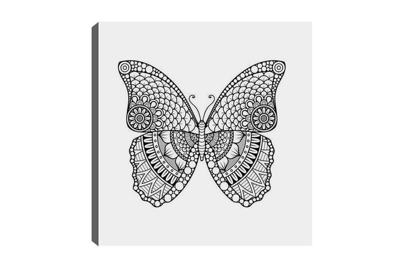 Koristeellinen Canvastaulu 30x30 cm, Valkoinen/Musta