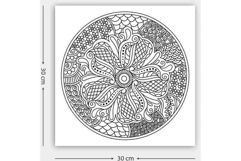 Koristeellinen Canvastaulu 30x30 cm - Valkoinen/Musta - Sisustustuotteet - Taulu & taide - Canvas-taulu