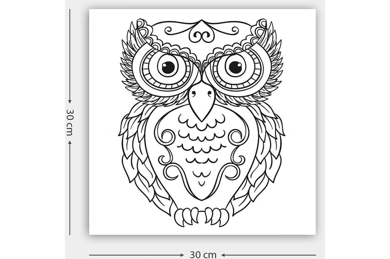 Koristeellinen Canvastaulu 30x30 cm - Valkoinen/Musta - Sisustustuotteet - Taulu & taide - Canvas-taulu