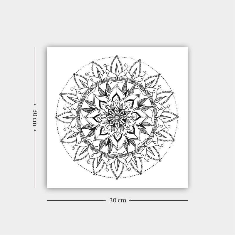 Koristeellinen Canvastaulu 30x30 cm, Valkoinen/Musta