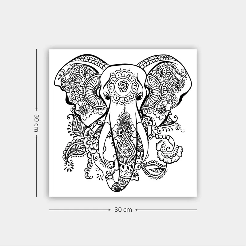 Koristeellinen Canvastaulu 30x30 cm, Valkoinen/Musta