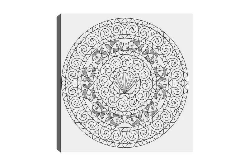 Koristeellinen Canvastaulu 30x30 cm, Valkoinen/Musta