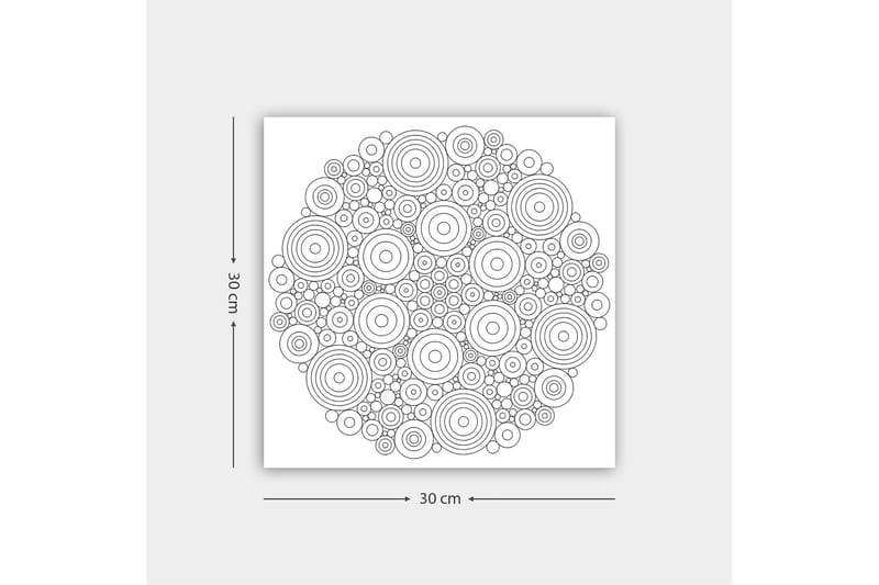 Koristeellinen Canvastaulu 30x30 cm - Valkoinen/Musta - Sisustustuotteet - Taulu & taide - Canvas-taulu