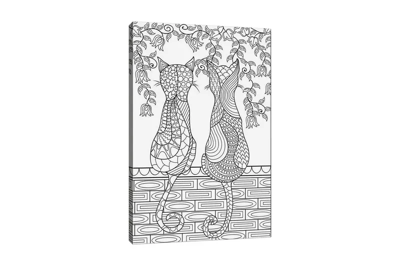 Koristeellinen Canvastaulu 30x40 cm, Valkoinen/Musta