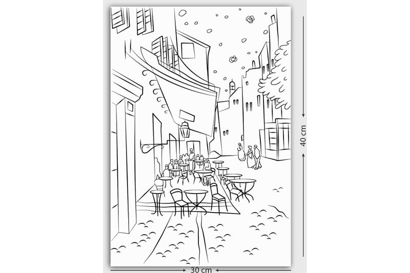 Koristeellinen Canvastaulu 30x40 cm - Valkoinen/Musta - Sisustustuotteet - Taulu & taide - Canvas-taulu