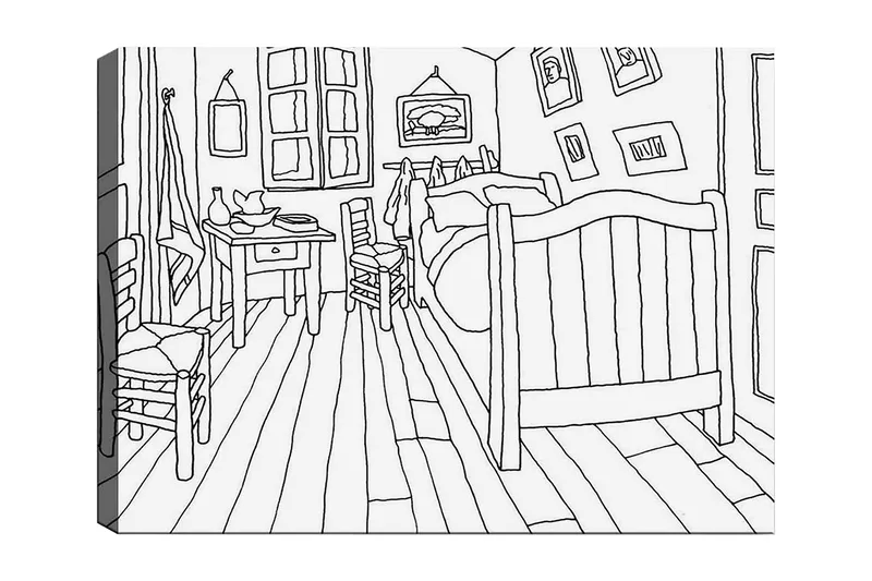 Koristeellinen Canvastaulu 30x40 cm, Valkoinen/Musta