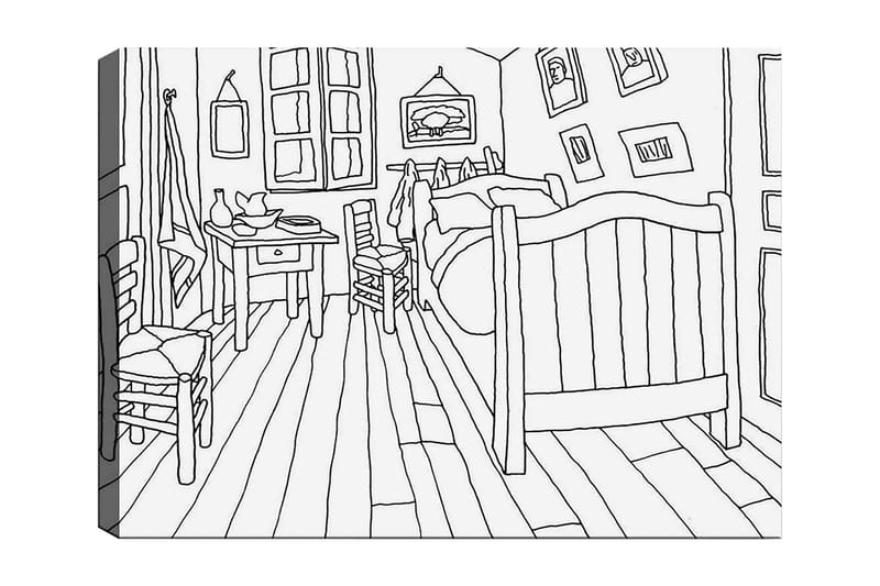 Koristeellinen Canvastaulu 30x40 cm, Valkoinen/Musta