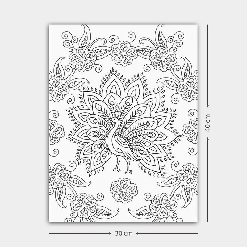 Koristeellinen Canvastaulu 30x40 cm, Valkoinen/Musta