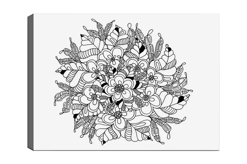 Koristeellinen Canvastaulu 30x40 cm, Valkoinen/Musta