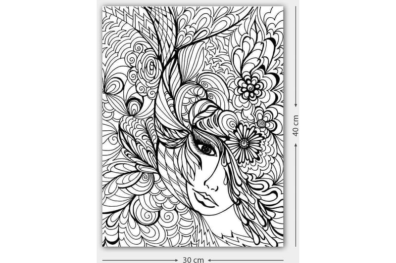 Koristeellinen Canvastaulu 30x40 cm - Valkoinen/Musta - Sisustustuotteet - Taulu & taide - Canvas-taulu