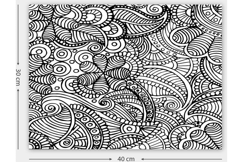 Koristeellinen Canvastaulu 30x40 cm - Valkoinen/Musta - Sisustustuotteet - Taulu & taide - Canvas-taulu