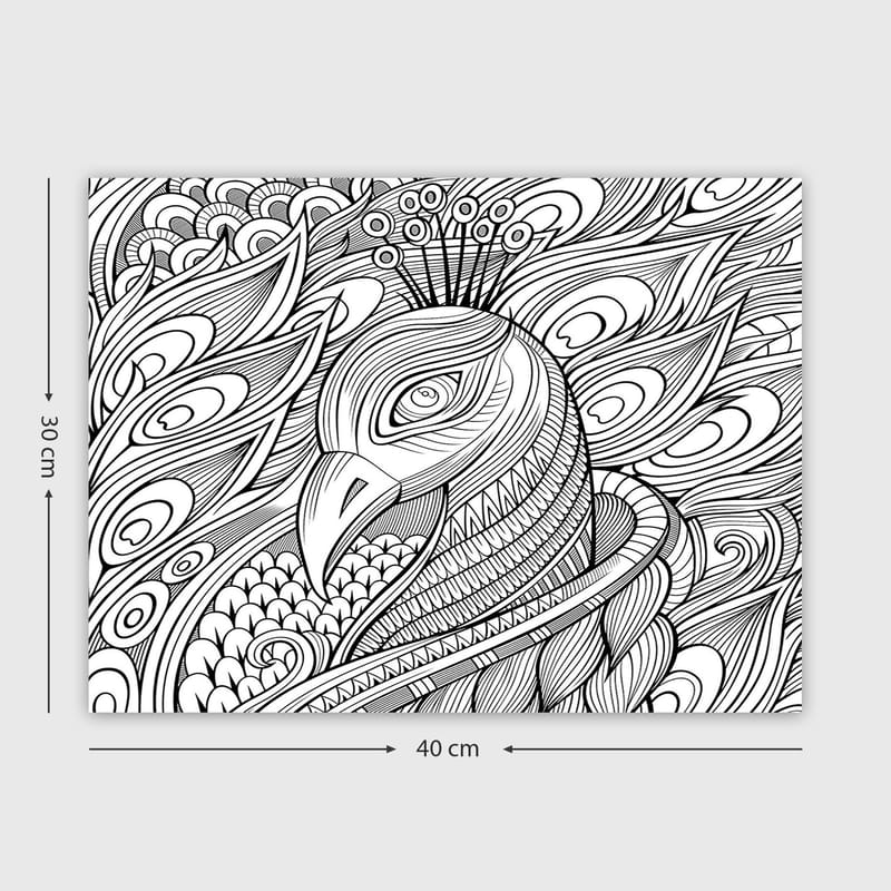 Koristeellinen Canvastaulu 30x40 cm - Valkoinen/Musta - Sisustustuotteet - Taulu & taide - Canvas-taulu