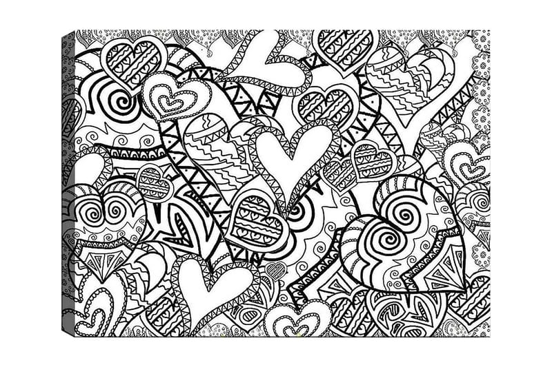 Koristeellinen Canvastaulu 30x40 cm - Valkoinen/Musta - Sisustustuotteet - Taulu & taide - Canvas-taulu