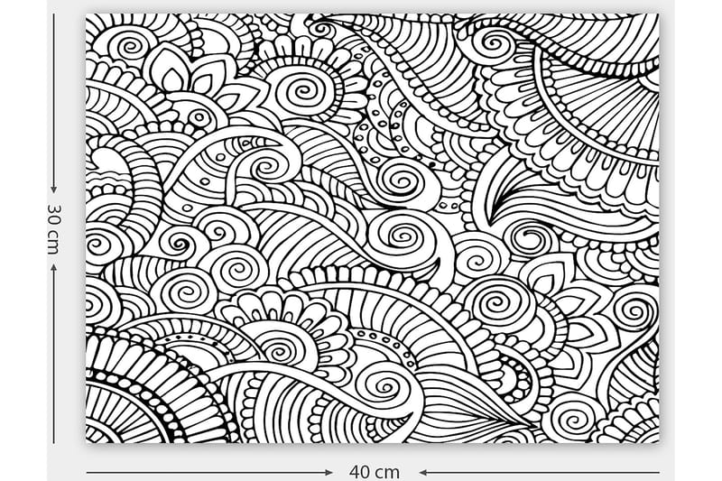 Koristeellinen Canvastaulu 30x40 cm - Valkoinen/Musta - Sisustustuotteet - Taulu & taide - Canvas-taulu