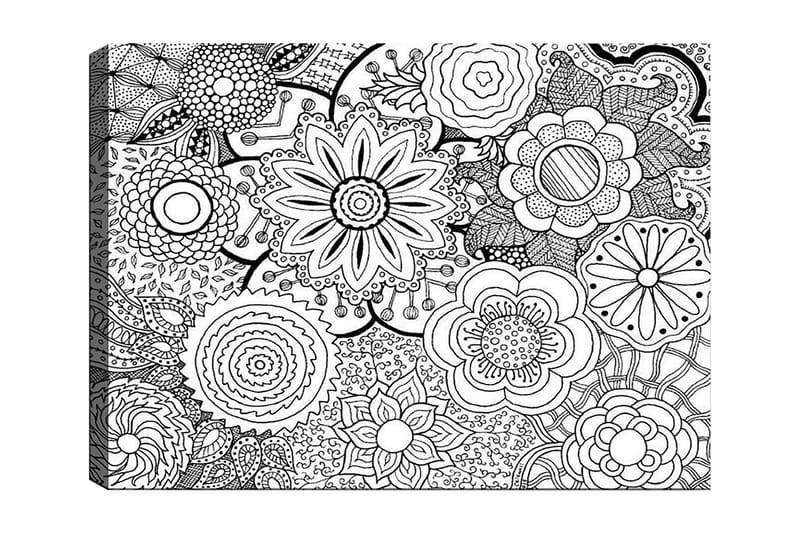 Koristeellinen Canvastaulu 30x40 cm - Valkoinen/Musta - Sisustustuotteet - Taulu & taide - Canvas-taulu