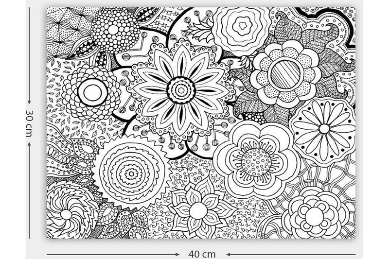 Koristeellinen Canvastaulu 30x40 cm - Valkoinen/Musta - Sisustustuotteet - Taulu & taide - Canvas-taulu