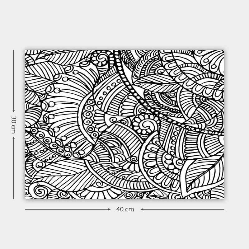 Koristeellinen Canvastaulu 30x40 cm - Valkoinen/Musta - Sisustustuotteet - Taulu & taide - Canvas-taulu