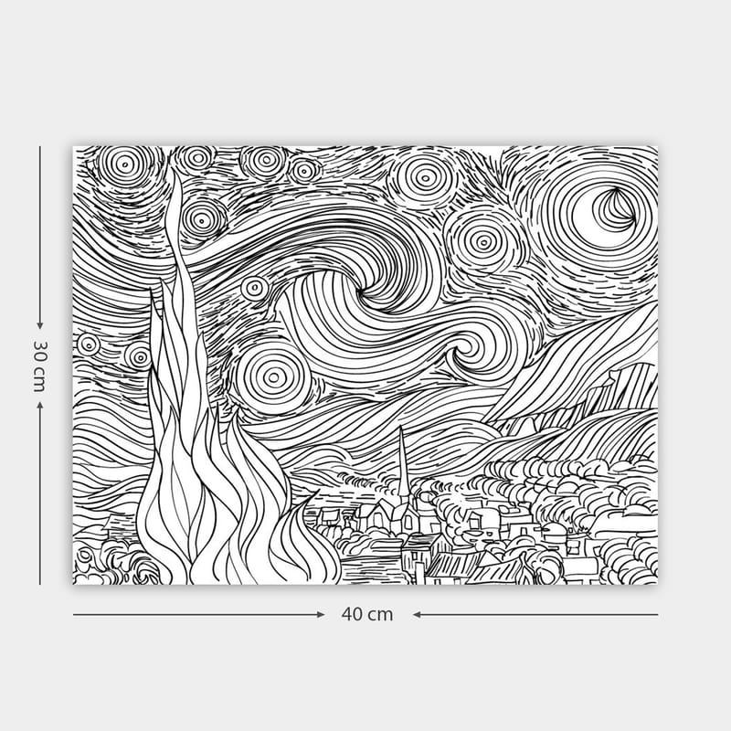 Koristeellinen Canvastaulu 30x40 cm - Valkoinen/Musta - Sisustustuotteet - Taulu & taide - Canvas-taulu