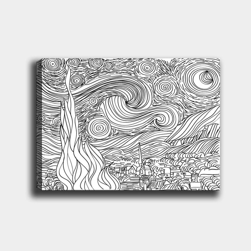 Koristeellinen Canvastaulu 30x40 cm - Valkoinen/Musta - Sisustustuotteet - Taulu & taide - Canvas-taulu