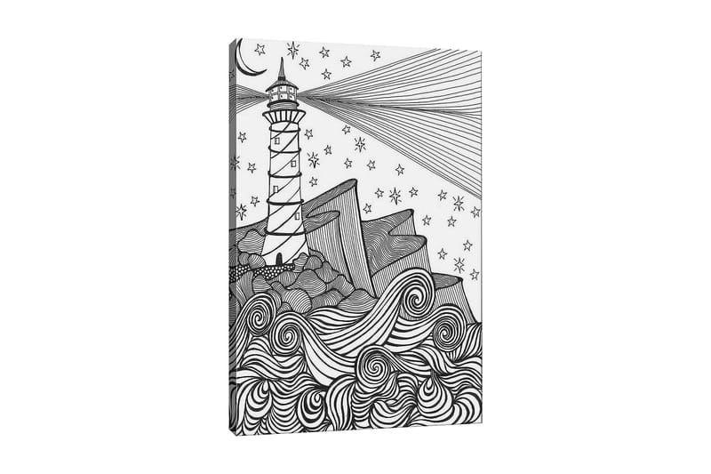 Koristeellinen Canvastaulu 30x40 cm, Valkoinen/Musta