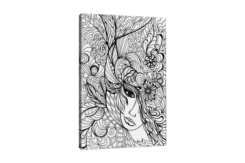 Koristeellinen Canvastaulu 30x40 cm, Valkoinen/Musta