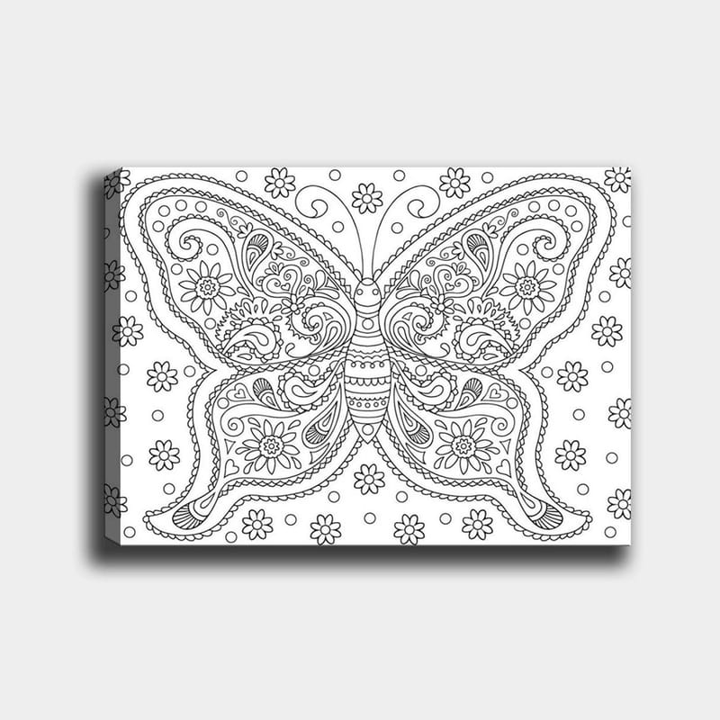 Koristeellinen Canvastaulu 30x40 cm - Valkoinen/Musta - Sisustustuotteet - Taulu & taide - Canvas-taulu