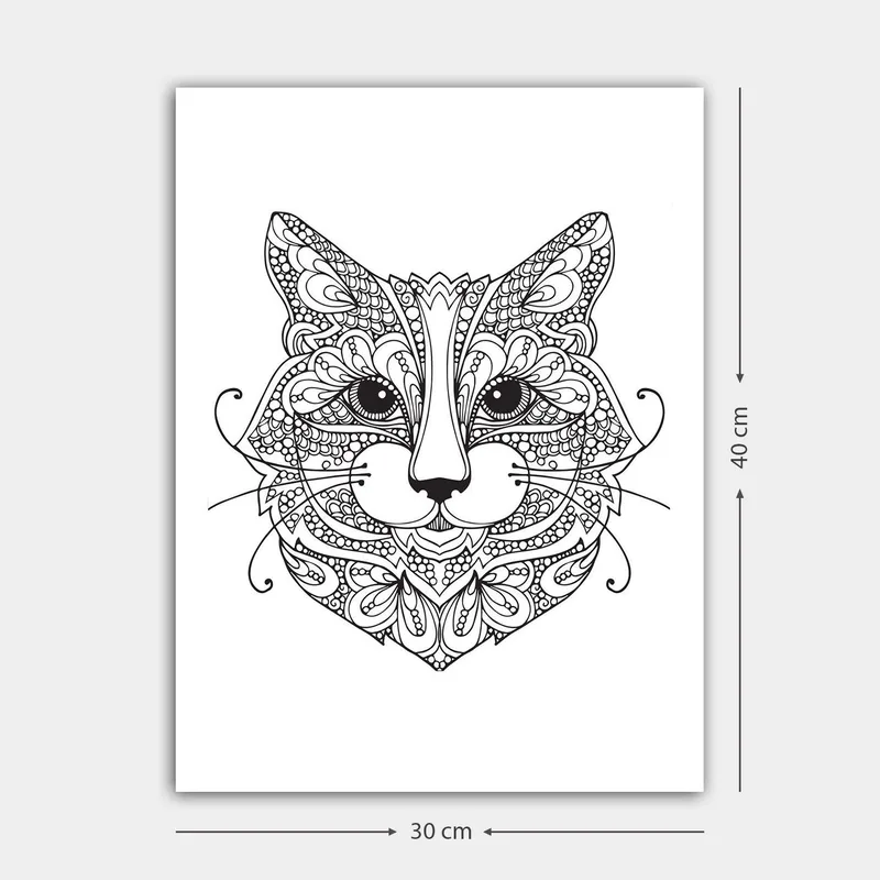 Koristeellinen Canvastaulu 30x40 cm, Valkoinen/Musta