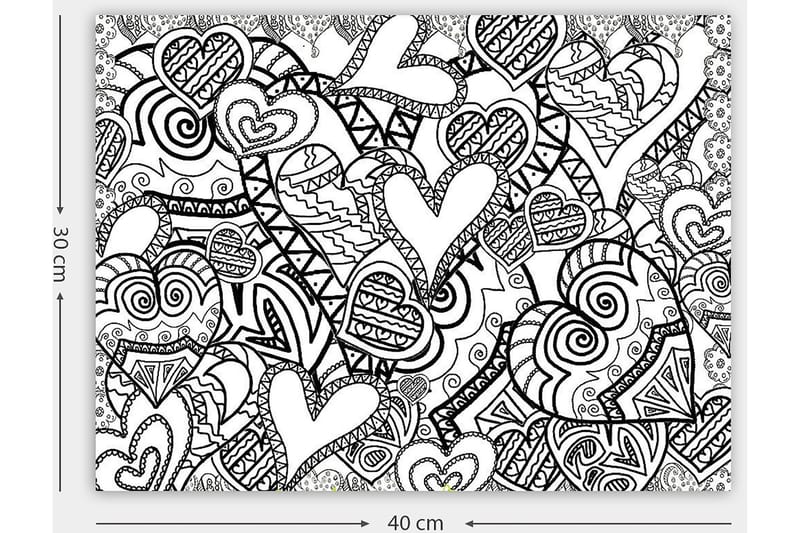 Koristeellinen Canvastaulu 30x40 cm - Valkoinen/Musta - Sisustustuotteet - Taulu & taide - Canvas-taulu