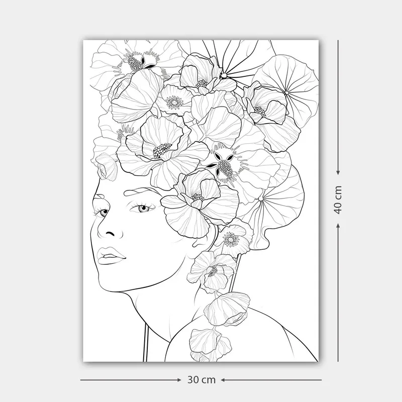 Koristeellinen Canvastaulu 30x40 cm, Valkoinen/Musta