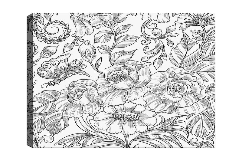 Koristeellinen Canvastaulu 30x40 cm, Valkoinen/Musta