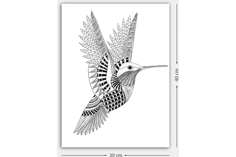 Koristeellinen Canvastaulu 30x40 cm - Valkoinen/Musta - Sisustustuotteet - Taulu & taide - Canvas-taulu