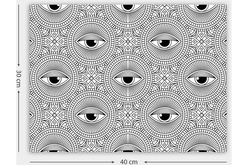 Koristeellinen Canvastaulu 30x40 cm - Valkoinen/Musta - Sisustustuotteet - Taulu & taide - Canvas-taulu