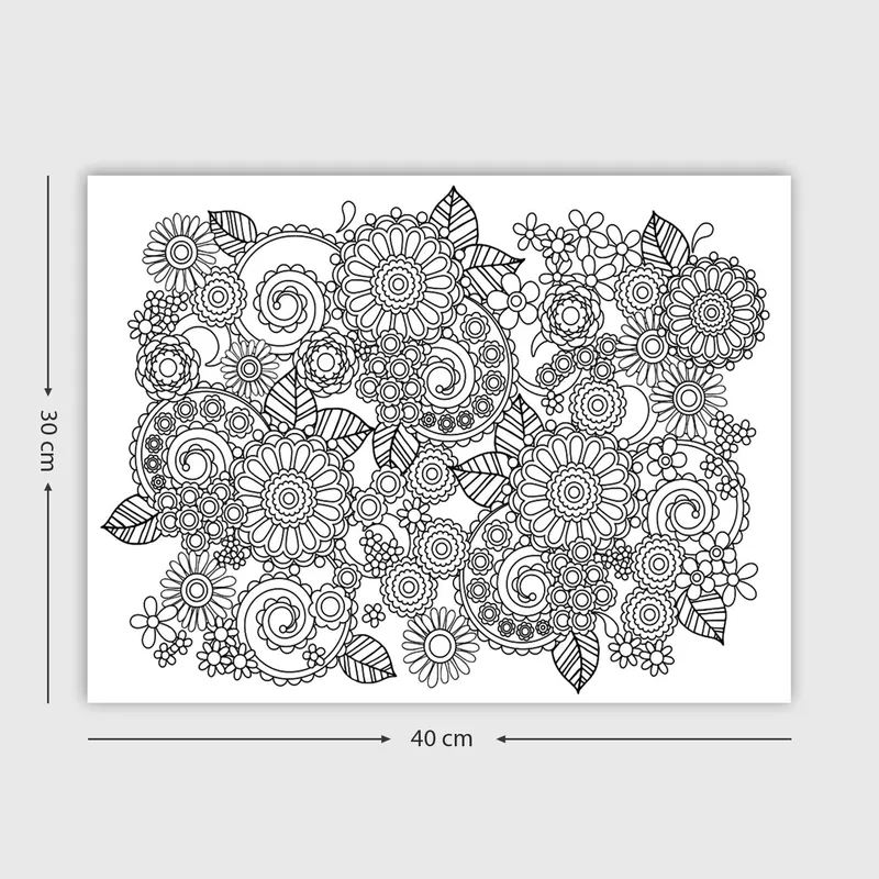 Koristeellinen Canvastaulu 30x40 cm, Valkoinen/Musta