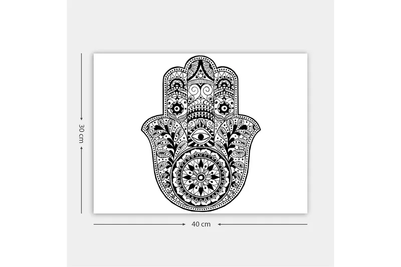 Koristeellinen Canvastaulu 30x40 cm - Valkoinen/Musta - Sisustustuotteet - Taulu & taide - Canvas-taulu