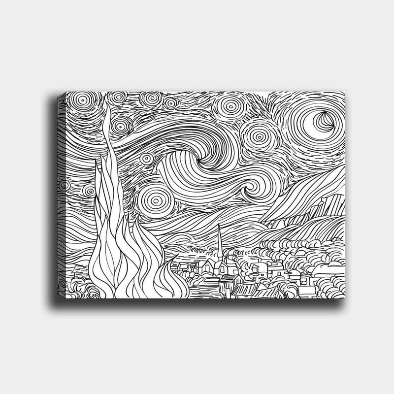Koristeellinen Canvastaulu 30x40 cm - Valkoinen/Musta - Sisustustuotteet - Taulu & taide - Canvas-taulu