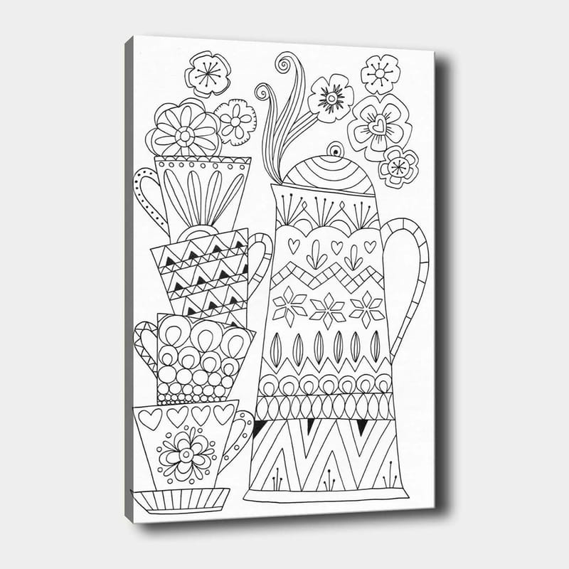 Koristeellinen Canvastaulu 30x40 cm - Valkoinen/Musta - Sisustustuotteet - Taulu & taide - Canvas-taulu