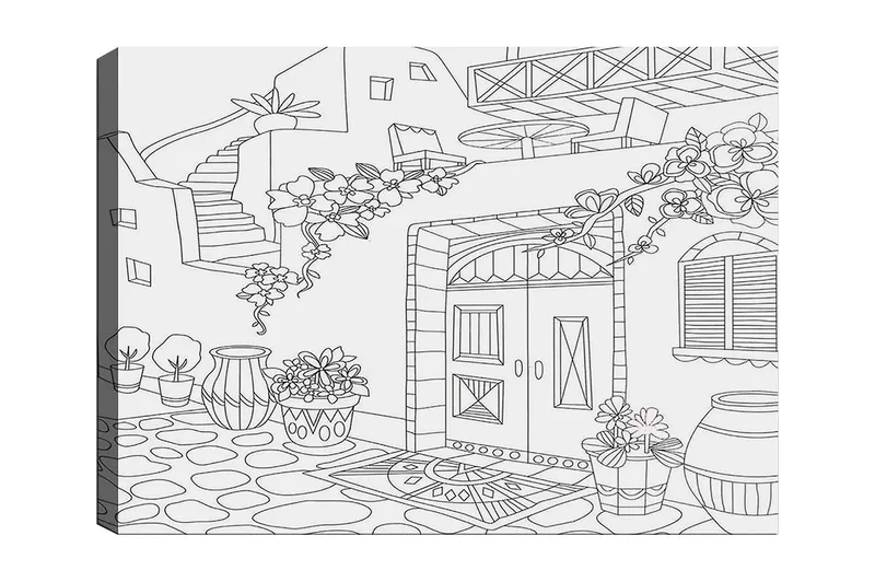 Koristeellinen Canvastaulu 30x40 cm, Valkoinen/Musta