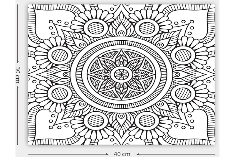 Koristeellinen Canvastaulu 30x40 cm - Valkoinen/Musta - Sisustustuotteet - Taulu & taide - Canvas-taulu